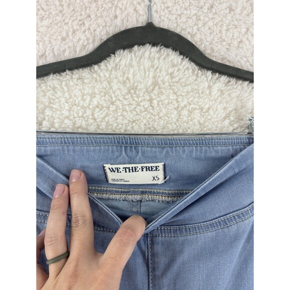 We The Free Pants Women's Size XS Blue In My Feelings Cropped Slim Flare Boho - Picture 4 of 11